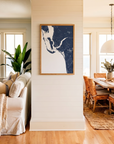 Southwest Florida matte map art in coastal setting