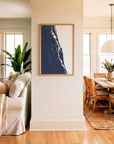 St. Augustine matte map art in coastal setting