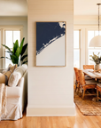 Topsail Island canvas map art in coastal setting