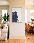 Virginia Beach matte map art in coastal setting