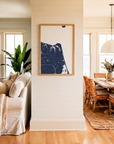 Virginia Beach matte map art in coastal setting