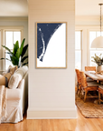 Wilmington matte map art in coastal setting