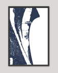 Cocoa Beach Coastal Map — Fine Art Print Vertical, navy, Black Frame, 8x10
