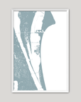 Cocoa Beach Coastal Map — Fine Art Print Vertical, soft-blue, White Frame, 8x10