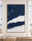 Connecticut Coast canvas map — window-scene interior
