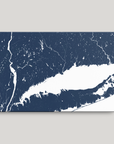 Connecticut Coast Coastal Map — Canvas Horizontal, navy, No Frame, 24x16