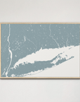 Connecticut Coast Coastal Map — Canvas Horizontal, soft-blue, Natural Oak, 24x16