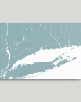 Connecticut Coast Coastal Map — Canvas Horizontal, soft-blue, No Frame, 24x16