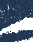 Connecticut Coast Coastal Map — Fine Art Print Horizontal, navy, No Frame, 10x8