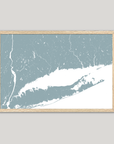 Connecticut Coast Coastal Map — Fine Art Print Horizontal, soft-blue, Oak, 10x8