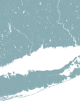 Connecticut Coast Coastal Map — Fine Art Print Horizontal, soft-blue, No Frame, 10x8