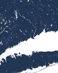 Connecticut Coast Coastal Map — Fine Art Print Vertical, navy, No Frame, 8x10