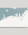 Crystal Coast / Emerald Isle Coastal Map — Canvas Horizontal, soft-blue, No Frame