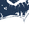 Crystal Coast / Emerald Isle Coastal Map — Fine Art Print Vertical, navy, No Frame, 8x10