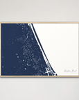 Daytona Beach Coastal Map — Canvas Horizontal, navy, Natural Oak