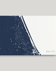 Daytona Beach Coastal Map — Canvas Horizontal, navy, No Frame