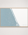 Daytona Beach Coastal Map — Canvas Horizontal — soft-blue, Light Wood