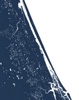 Daytona Beach Coastal Map — Fine Art Print Vertical, navy, No Frame, 8x10