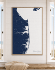 Delaware Beaches canvas map — window-scene interior