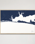 Destin Coastal Map — Canvas Horizontal, navy, Natural Oak