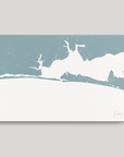 Destin Coastal Map — Canvas Horizontal, soft-blue, No Frame