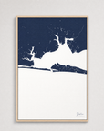 Destin Coastal Map — Canvas Vertical — navy, Light Wood