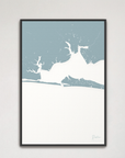 Destin Coastal Map — Canvas Vertical, soft-blue, Black Frame