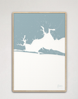 Destin Coastal Map — Canvas Vertical, soft-blue, Natural Oak