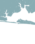 Destin Coastal Map — Fine Art Print Horizontal, soft-blue, No Frame, 10x8