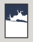 Destin Coastal Map — Fine Art Print Vertical, navy, Black Frame, 8x10