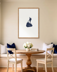 Block Island matte map art in dining nook setting
