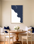 Central California Coast matte map art in dining nook setting