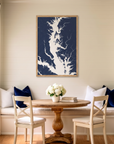 Chesapeake Bay / Maryland matte map art in dining nook setting