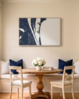 Cocoa Beach canvas map art in dining nook setting