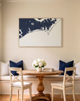 Crystal Coast/Emerald Isle canvas map art in dining nook setting