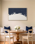 Emerald Coast canvas map art in dining nook setting