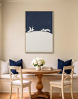 Emerald Coast canvas map art in dining nook setting