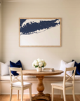 Fire Island matte map art in dining nook setting