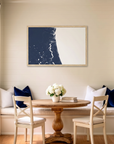 First Coast / Northeast Florida matte map art in dining nook setting