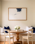 Florida Keys matte map art in dining nook setting