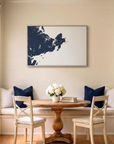 Gloucester canvas map art in dining nook setting