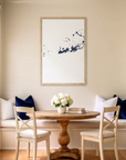 Key West matte map art in dining nook setting
