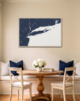 Long Island canvas map art in dining nook setting