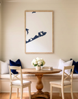 Montauk matte map art in dining nook setting