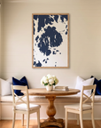 Mount Desert matte map art in dining nook setting