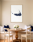 Nantucket matte map art in dining nook setting