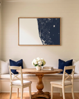 Naples canvas map art in dining nook setting