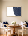 Naples matte map art in dining nook setting