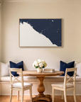 Newport Beach canvas map art in dining nook setting