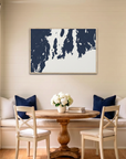 Newport canvas map art in dining nook setting